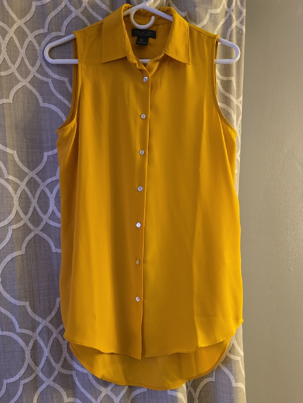 Beautiful Mustard Sleeveless Button-Front Shirt